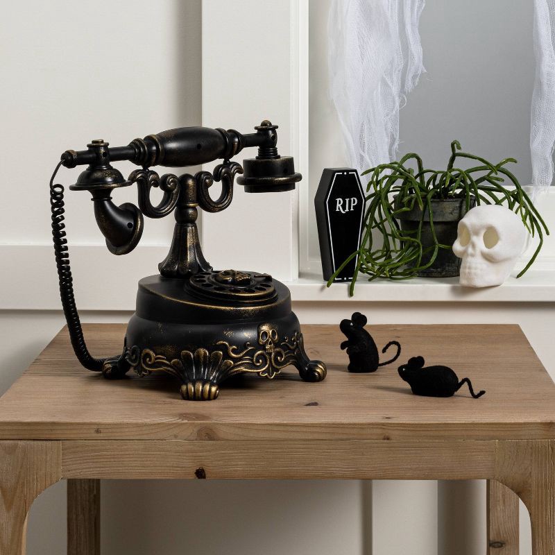 slide 2 of 3, Animated Eerie Victorian Telephone Halloween Decorative Prop - Hyde & EEK! Boutique™: Indoor Skeleton Scene, Battery Operated, 1 ct