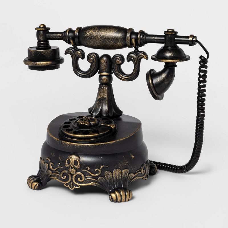 slide 3 of 3, Animated Eerie Victorian Telephone Halloween Decorative Prop - Hyde & EEK! Boutique™: Indoor Skeleton Scene, Battery Operated, 1 ct