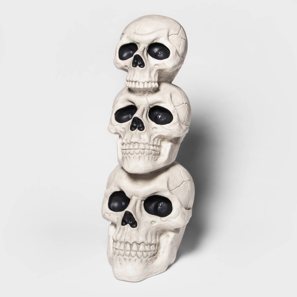 slide 2 of 2, Lit Animated Stacked Skull Halloween Decorative Prop - Hyde & EEK! Boutique, 1 ct