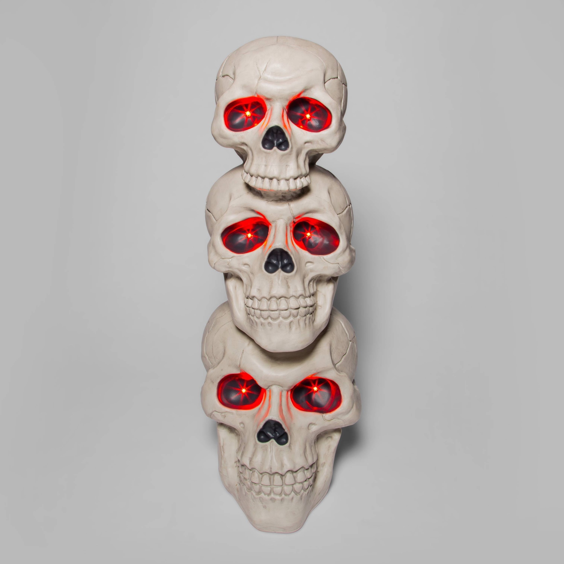 slide 1 of 2, Lit Animated Stacked Skull Halloween Decorative Prop - Hyde & EEK! Boutique, 1 ct