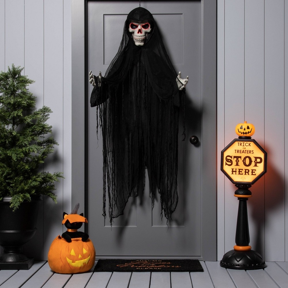 slide 2 of 4, 42" Light Up Trick or Treat Stop Sign Halloween Decorative Prop - Hyde & EEK! Boutique, 1 ct