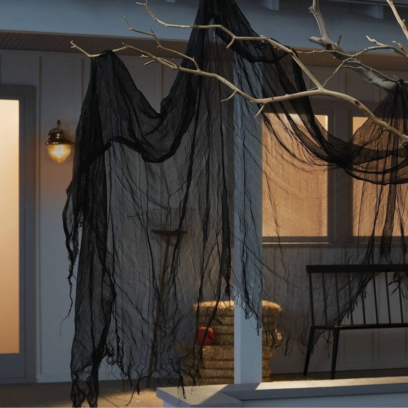 slide 2 of 3, 6' Gauze Cloth Halloween Decorative Prop Black - Hyde and EEK! Boutique™, 1 ct