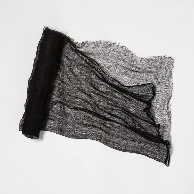 slide 1 of 3, 6' Gauze Cloth Halloween Decorative Prop Black - Hyde and EEK! Boutique™, 1 ct