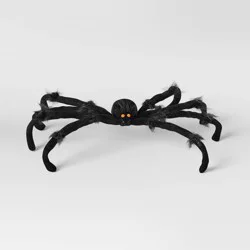 20" Plush Spider Halloween Decorative Prop Black - Hyde and EEK! Boutique™: Iridescent Eyes, Indoor Display