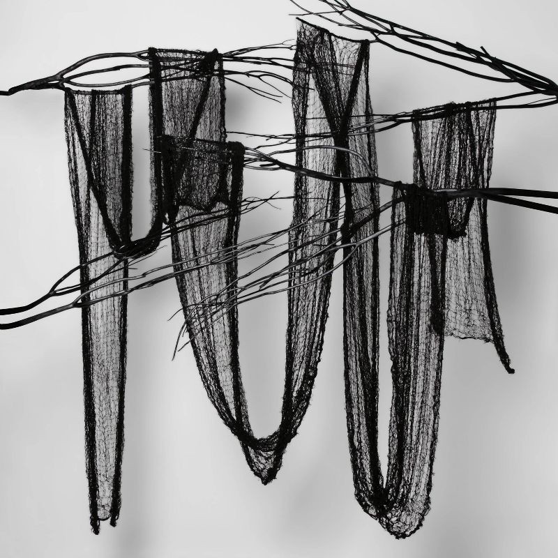 slide 3 of 3, 36' Jumbo Eerie Fabric Black Halloween Decorative Prop - Hyde and EEK! Boutique™, 1 ct