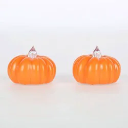 2pk LED Pumpkin Shaped Halloween Tea Lights - Hyde & EEK! Boutique