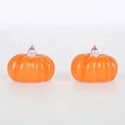 2pk LED Pumpkin Shaped Halloween Tea Lights - Hyde & EEK! Boutique