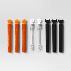 8ct Cat Skull Pumpkin Bubble Sticks - Hyde and EEK! Boutique™: Cat, Skull, Pumpkin Toppers