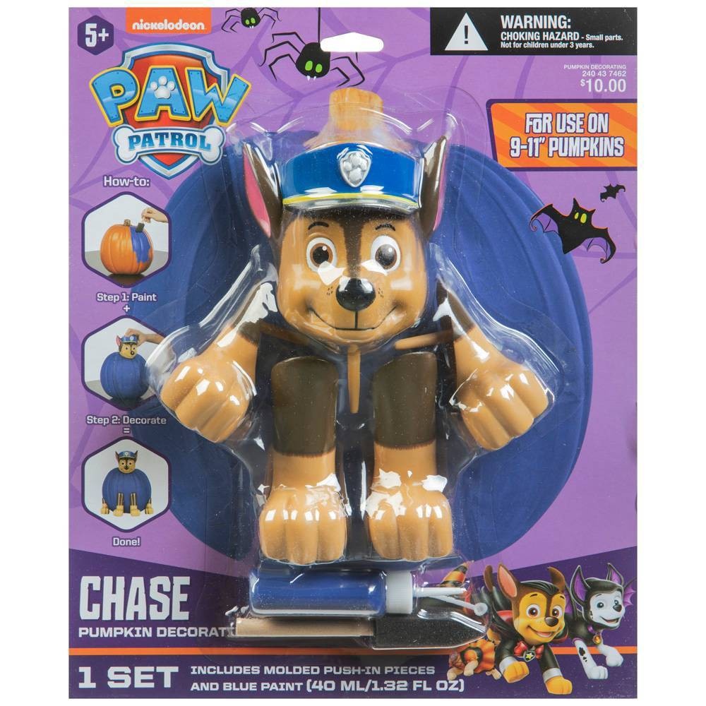 slide 3 of 4, Nickelodeon PAW Patrol Chase Halloween Pumpkin Push-In Kit, 1 ct