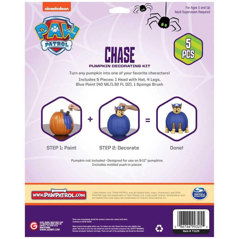 slide 4 of 4, Nickelodeon PAW Patrol Chase Halloween Pumpkin Push-In Kit, 1 ct