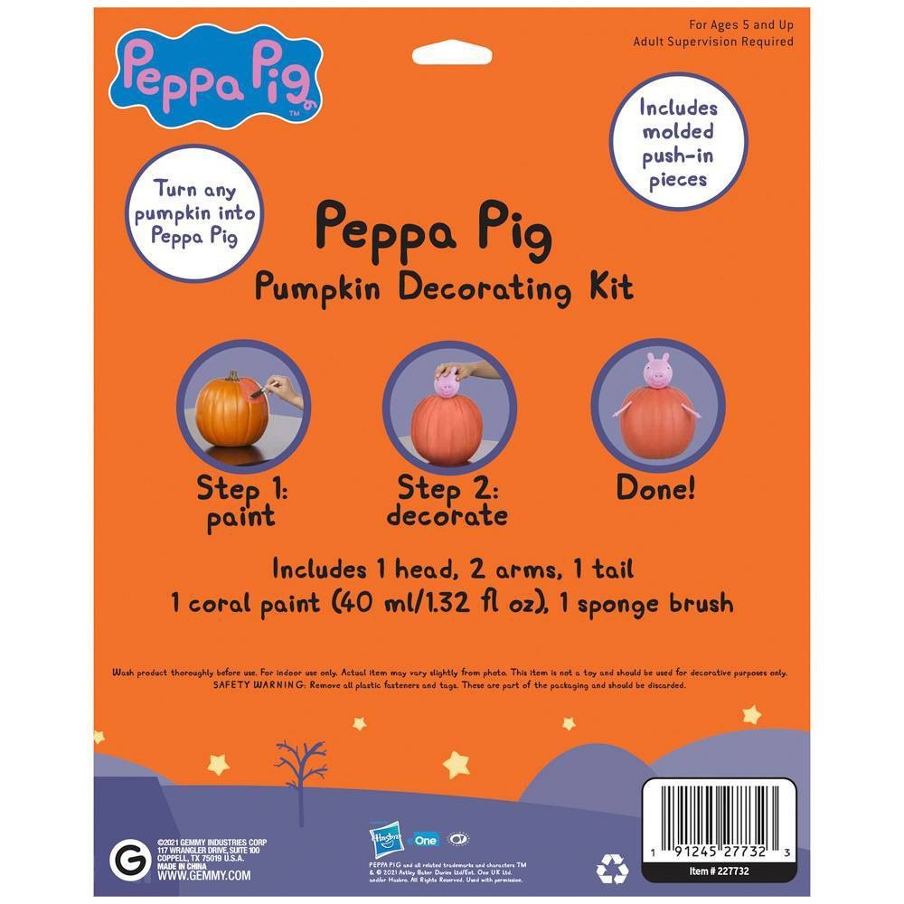 slide 4 of 4, Peppa Pig Halloween Pumpkin Push-In Kit, 1 ct