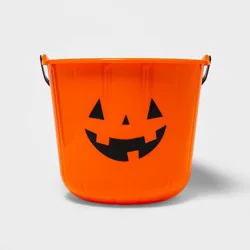 14" Jumbo Stackable Trick or Treat Halloween Pumpkin Pail - Hyde & EEK! Boutique™: Festive Orange Container