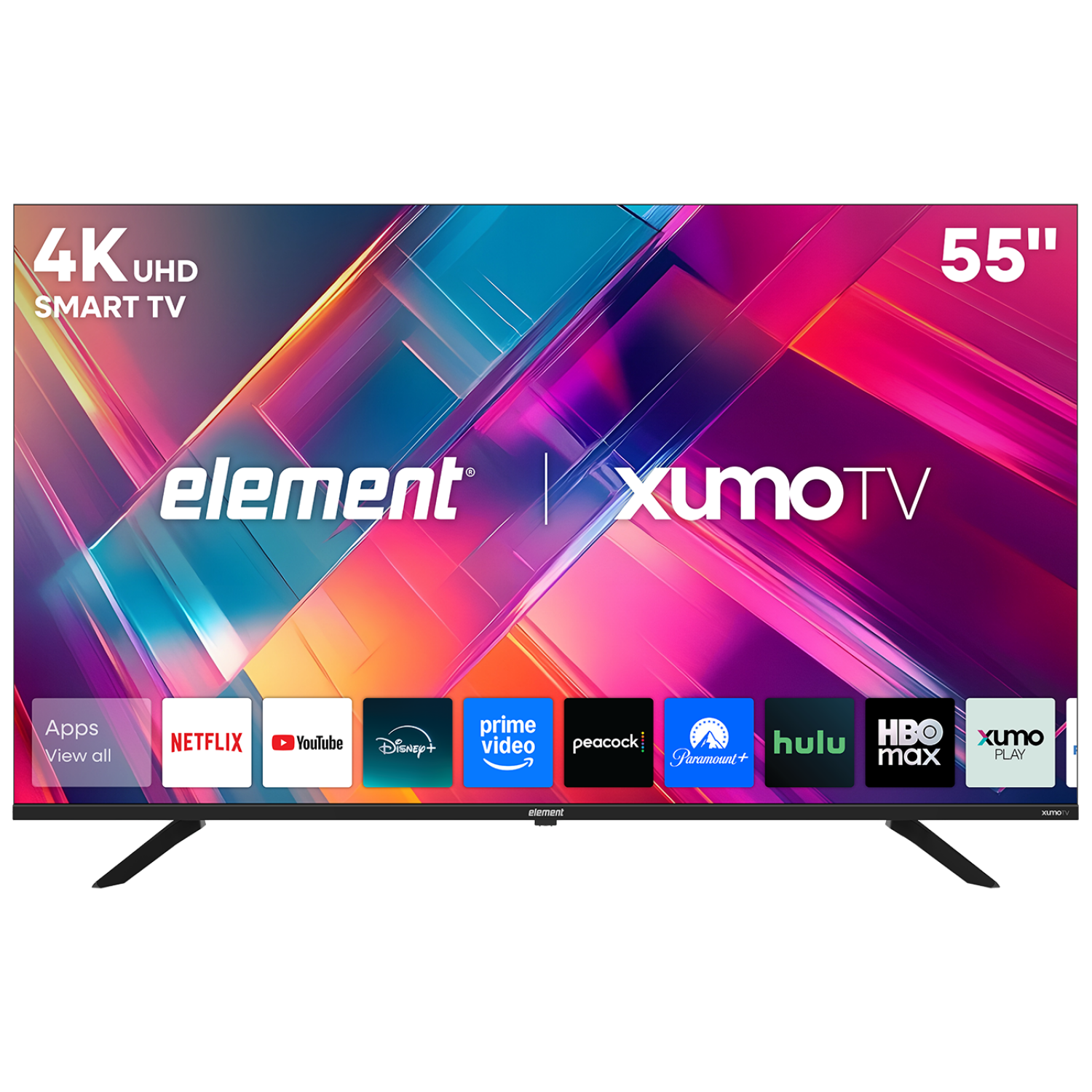 slide 6 of 8, Element 55" 4K UHD HDR Frameless Xumo TV, 55 in