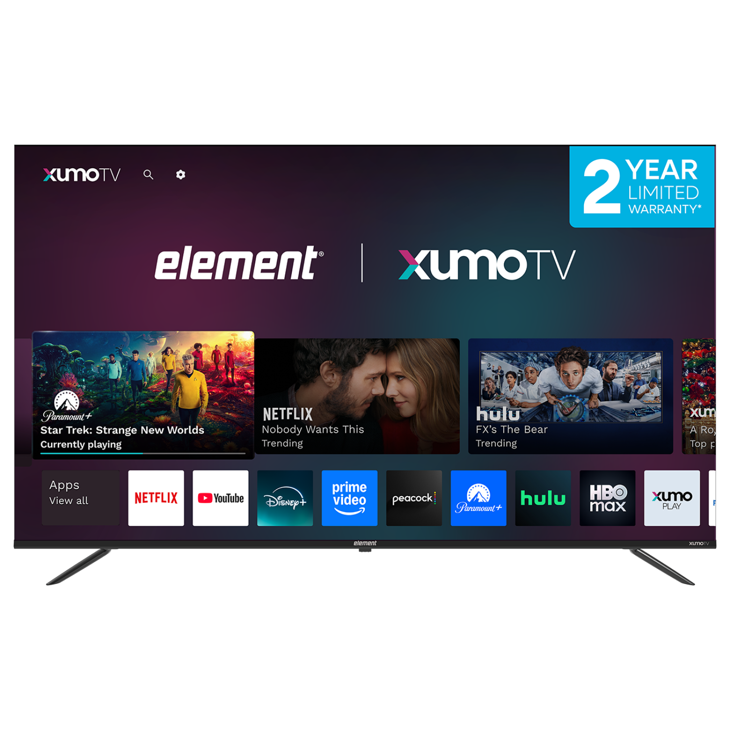 slide 1 of 8, Element 65" 4K UHD HDR Frameless Xumo TV, 1 ct