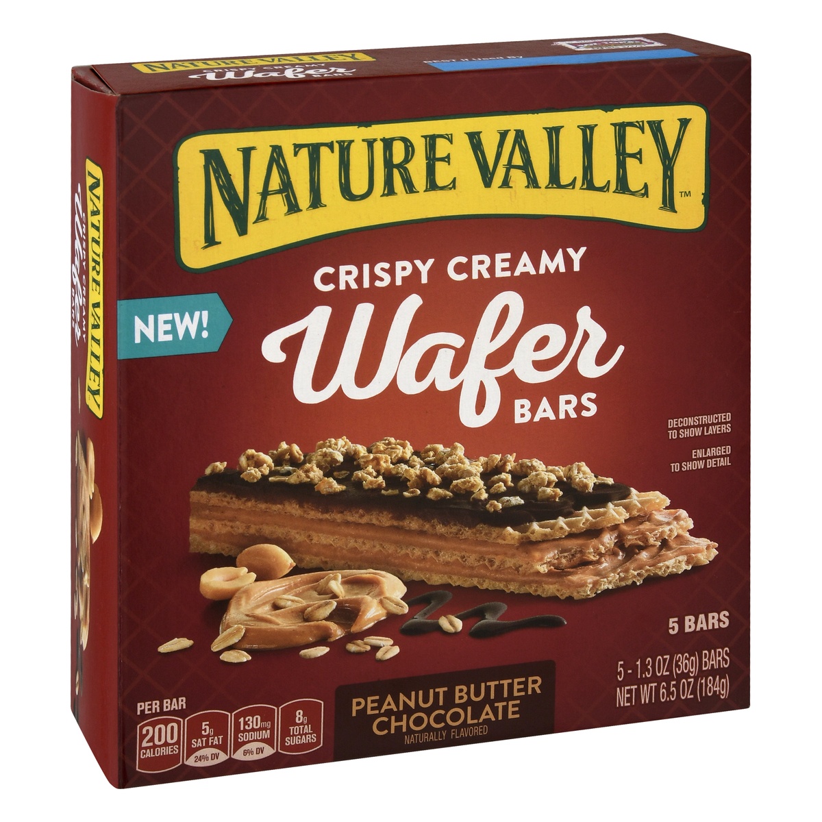 slide 2 of 10, Nature Valley Peanut Butter Chocolate Wafer Bar, 5 ct