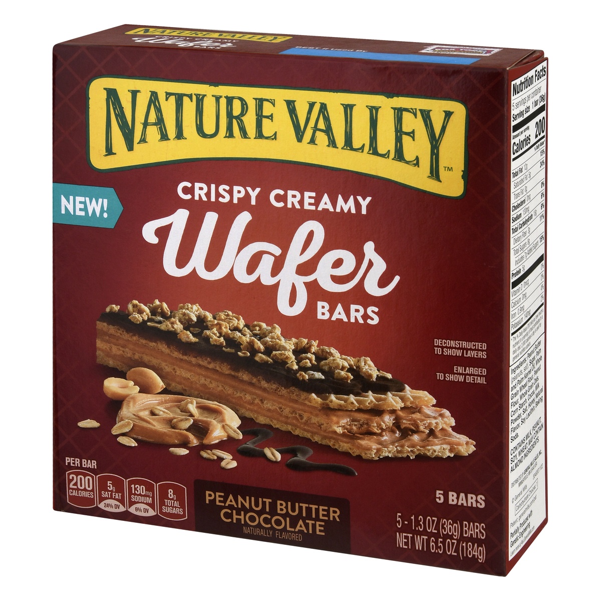 slide 3 of 10, Nature Valley Peanut Butter Chocolate Wafer Bar, 5 ct