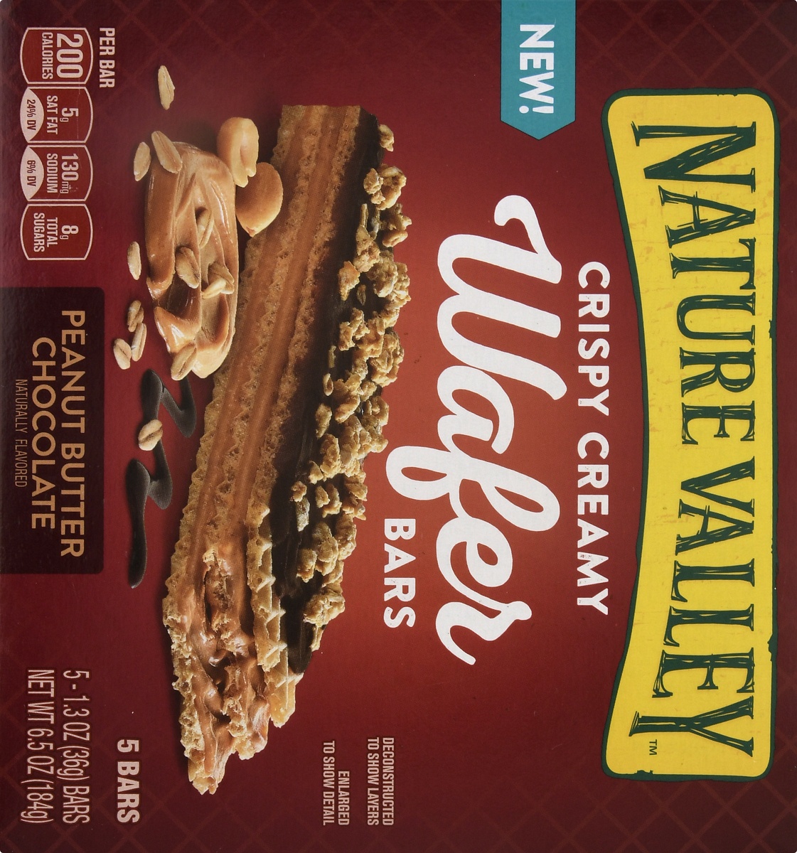 slide 10 of 10, Nature Valley Peanut Butter Chocolate Wafer Bar, 5 ct