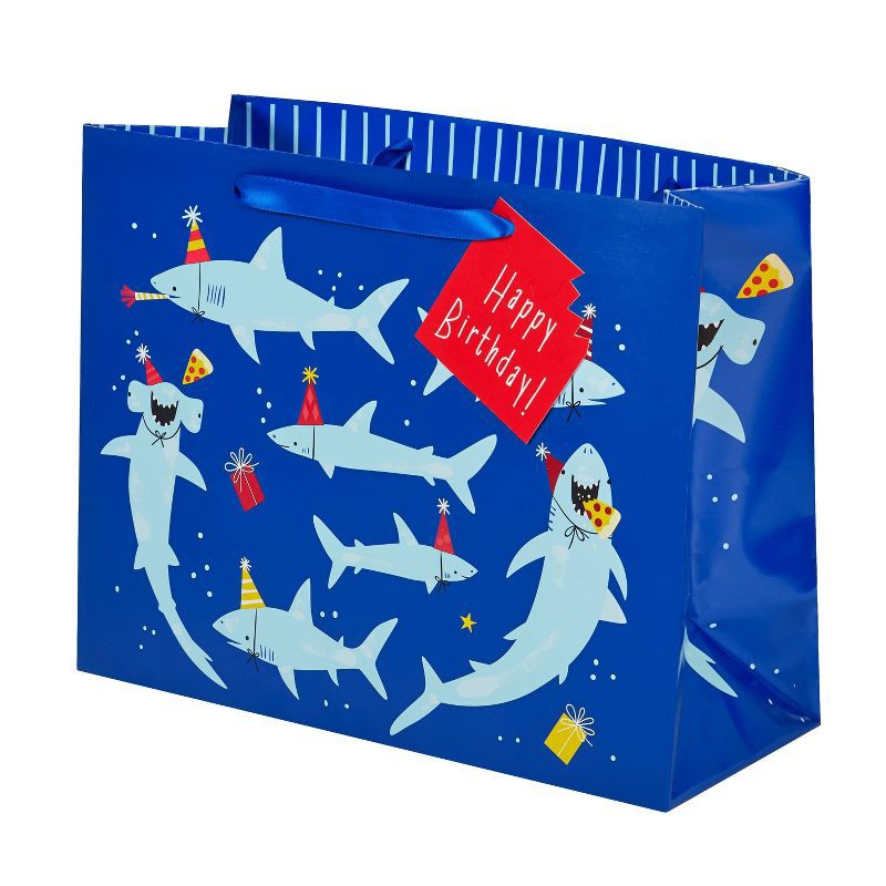 slide 3 of 3, Large Shark Party Gift Bag - Spritz™, 1 ct