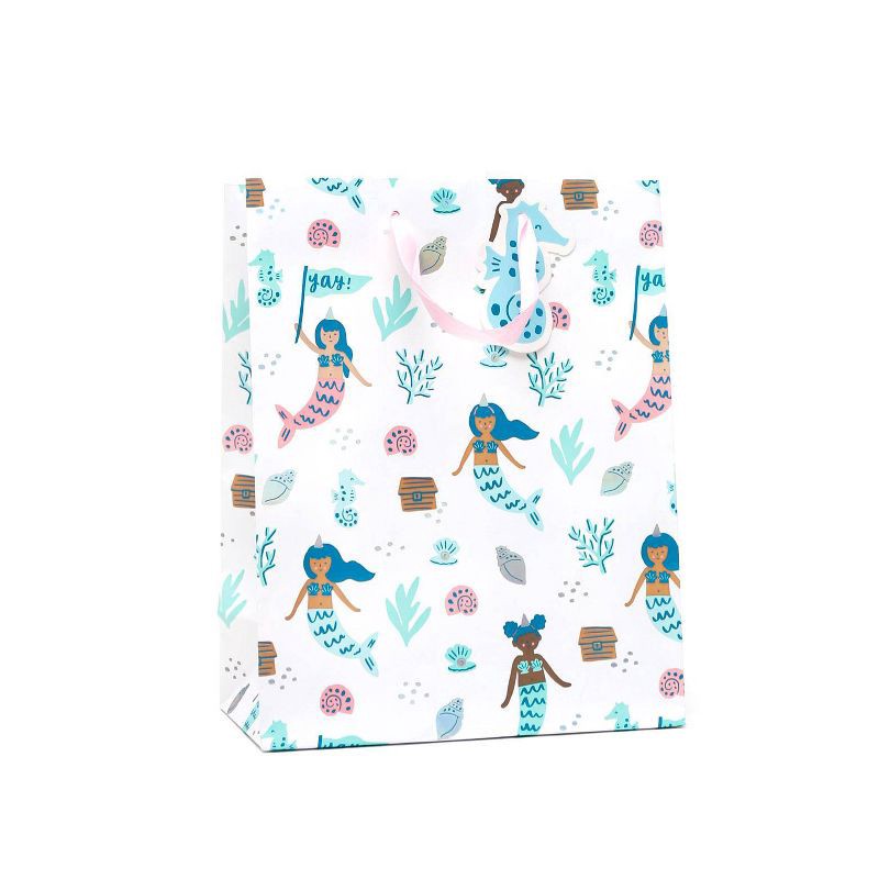 slide 1 of 3, Medium Mermaid Gift Bag with Tag - Spritz™, 1 ct