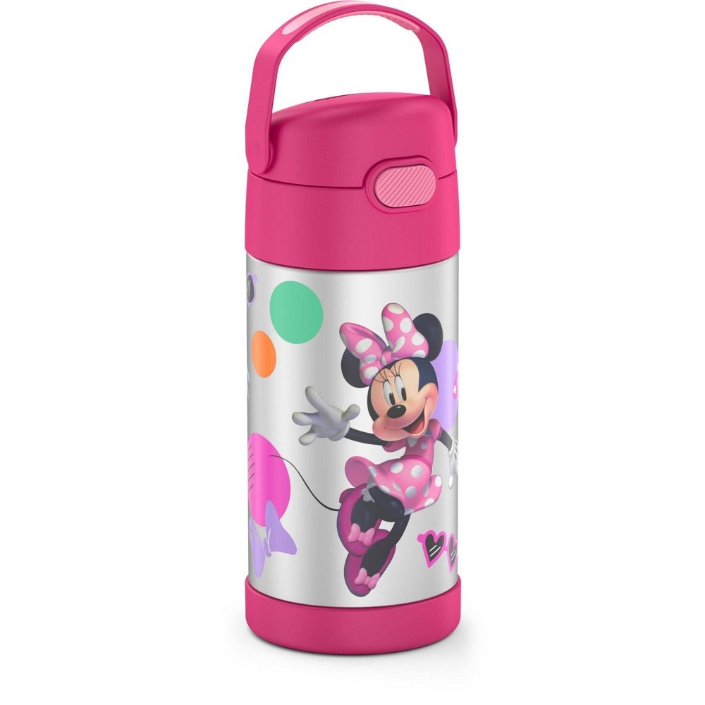 slide 2 of 6, Thermos 12oz FUNtainer Water Bottle with Bail Handle - Pink Minnie Mouse, 12 oz