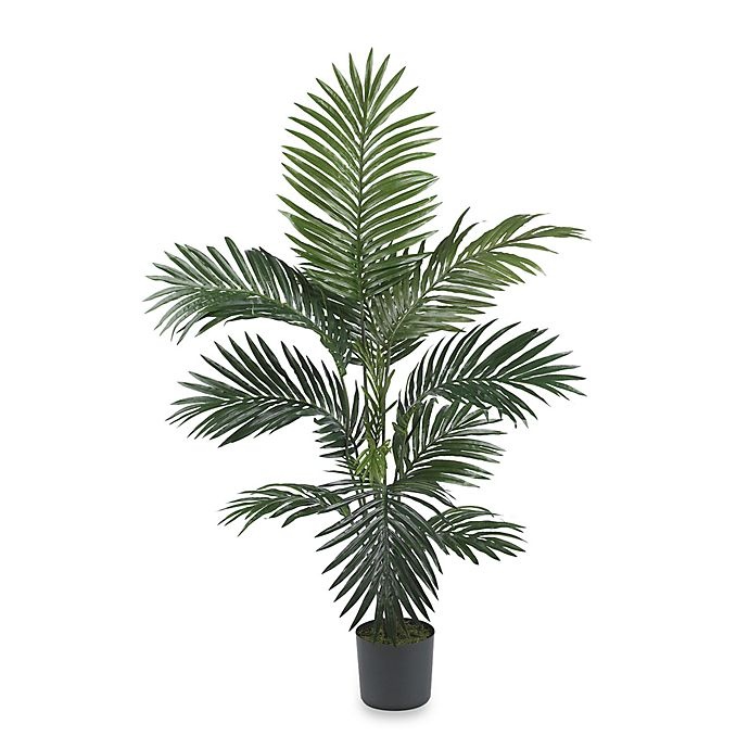 slide 1 of 1, Nearly Natural Kentia Palm Silk Tree with 9 Fronds, 4 ft