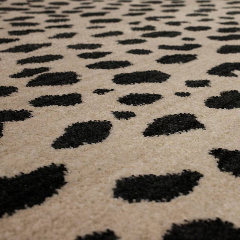 slide 4 of 10, 2'4"x7' Daffodil Leopard Print Woven Rug Black/White - Threshold™: Bohemian Runner, Indoor, Low Pile, Polyester, 1 ct
