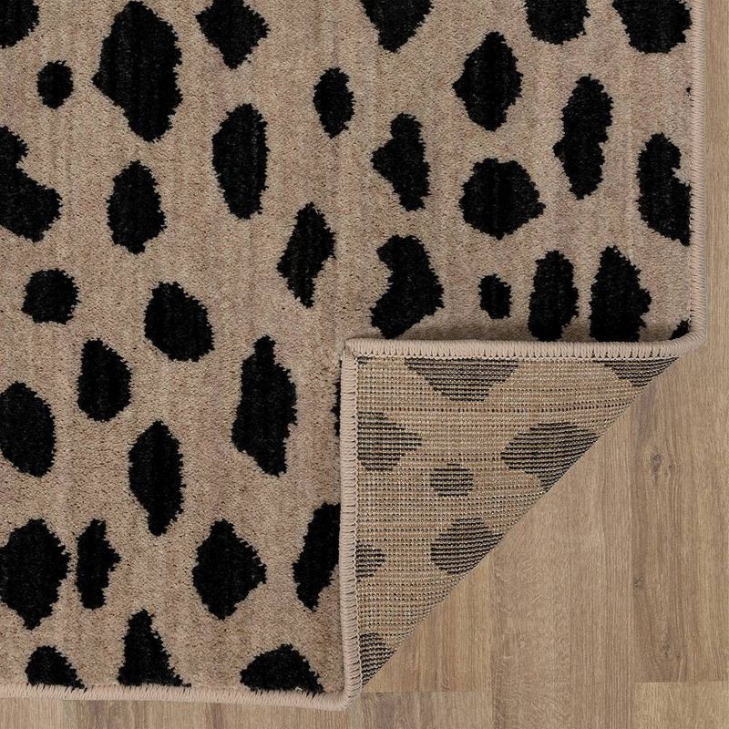 slide 5 of 10, 2'4"x7' Daffodil Leopard Print Woven Rug Black/White - Threshold™: Bohemian Runner, Indoor, Low Pile, Polyester, 1 ct