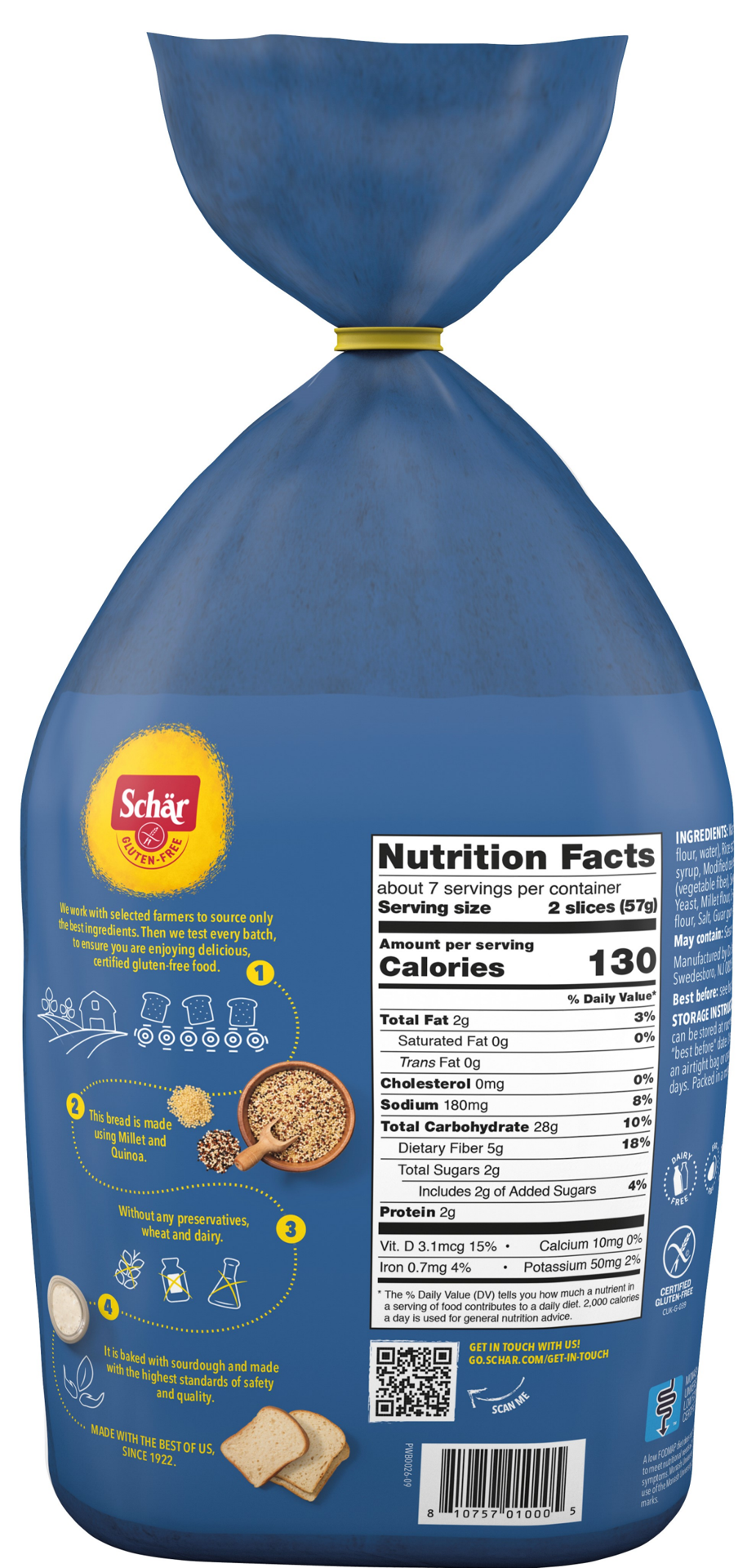 slide 2 of 2, Schär Gluten-Free Artisan Baker White Bread 14.1 oz, 14.1 oz