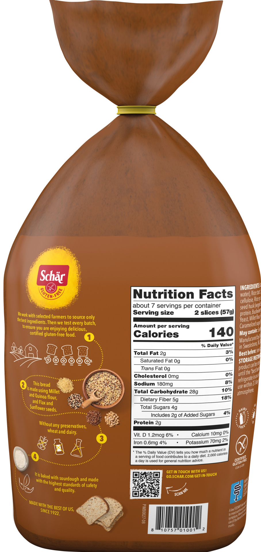 slide 2 of 2, Schär Gluten-Free Artisan Baker Multigrain Bread 14.1 oz, 14.1 oz