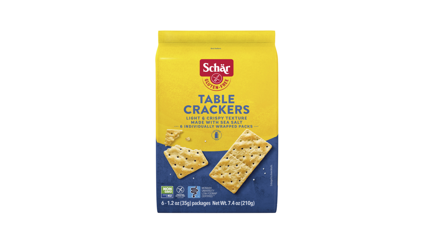 slide 1 of 3, Schär Gluten-Free Table Crackers 6 - 1.2 oz Packages, 6 ct