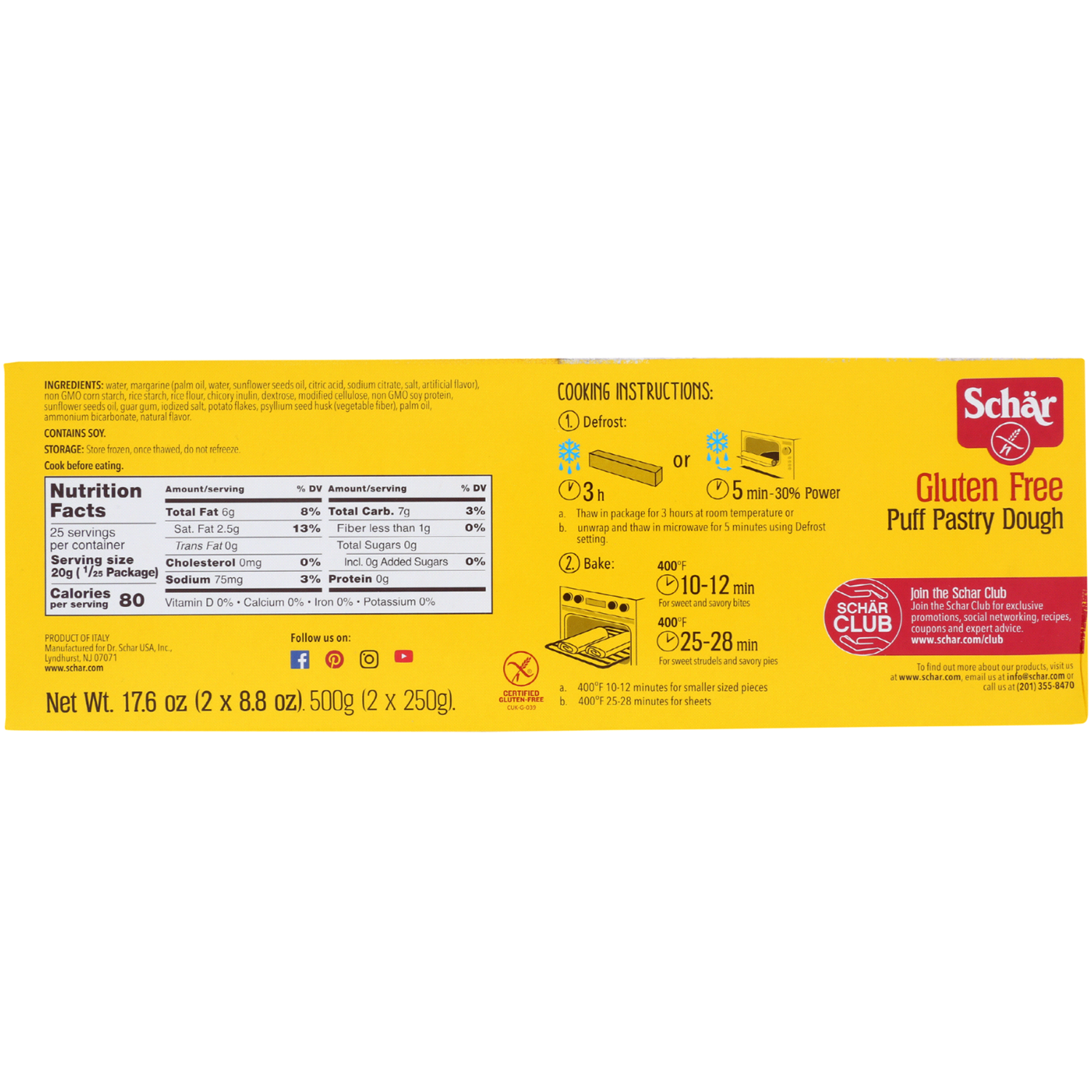 slide 2 of 4, Schär Gluten-Free Puff Pastry Dough 17.6 oz, 17.6 oz