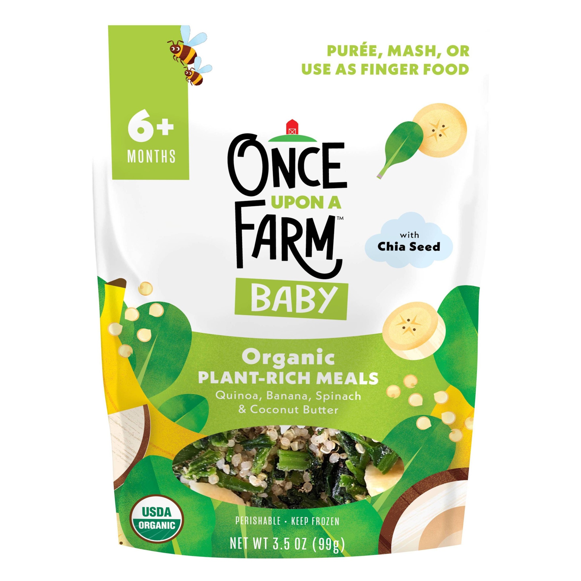 Once Upon a Farm Baby Organic Frozen PlantRich Meals with Quinoa
