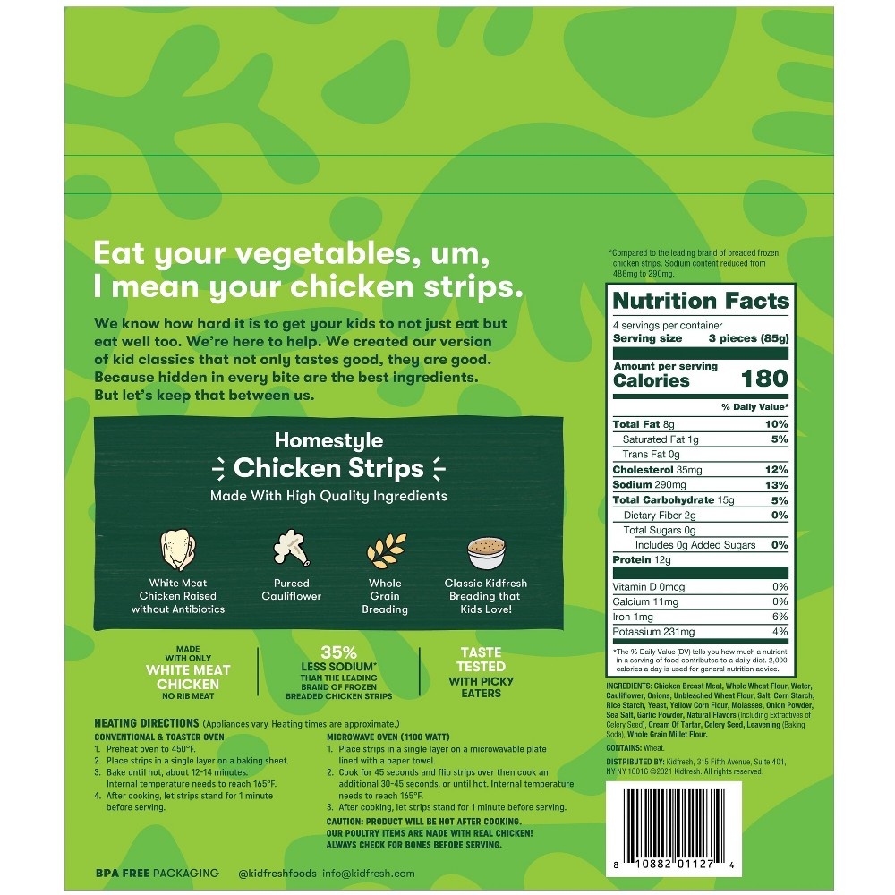 slide 2 of 3, Kidfresh Original Chicken Strips - Frozen, 12 oz