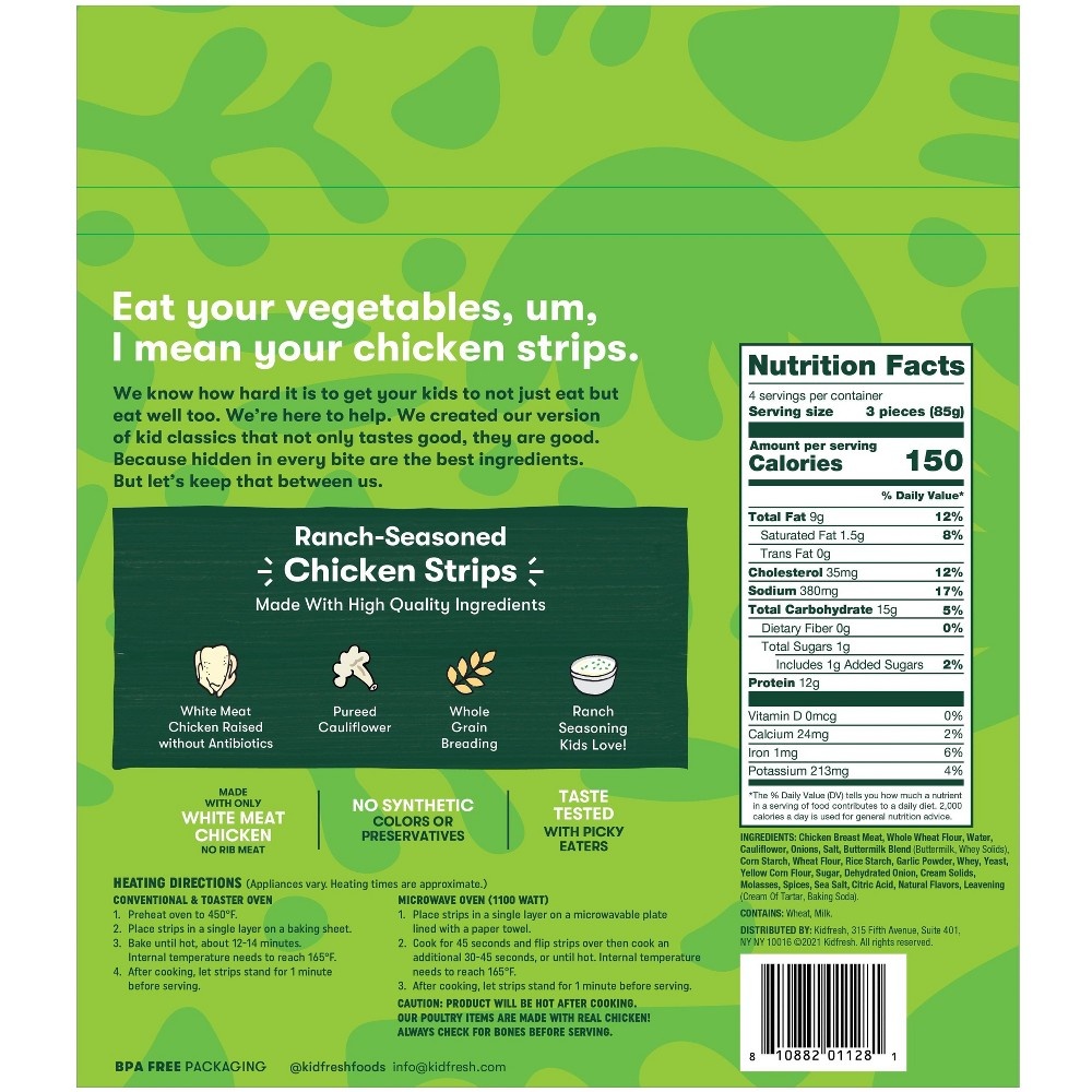 slide 2 of 3, Kidfresh Ranch Chicken Strips - Frozen, 12 oz