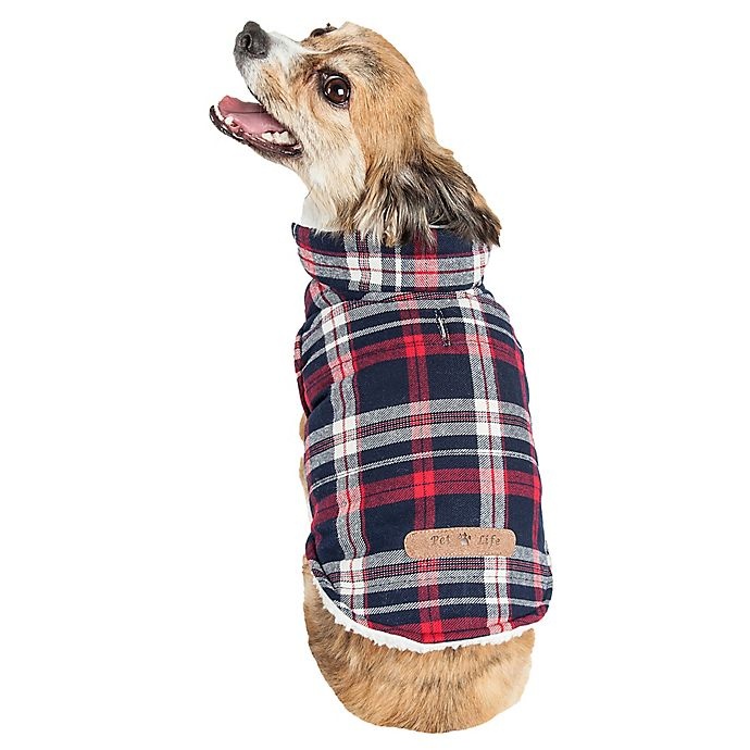 slide 3 of 10, Pet Life Small Puddler Plaid Insulated Dog Coat - Black, 1 ct