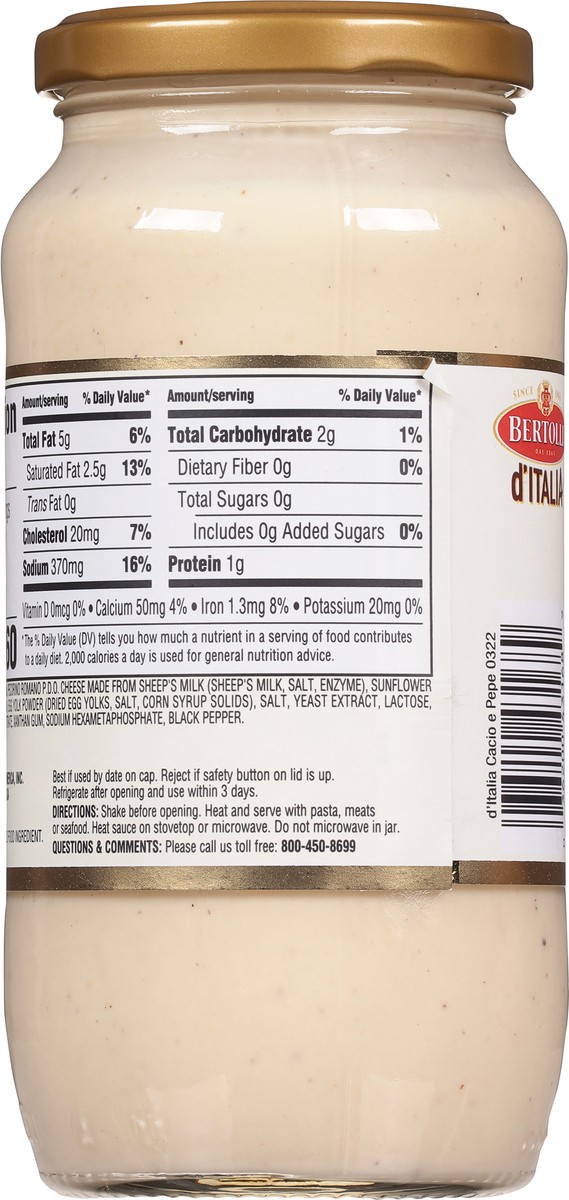 slide 4 of 12, Bertolli Cacio E Pepe Sauce 16.9 oz, 16.9 fl oz