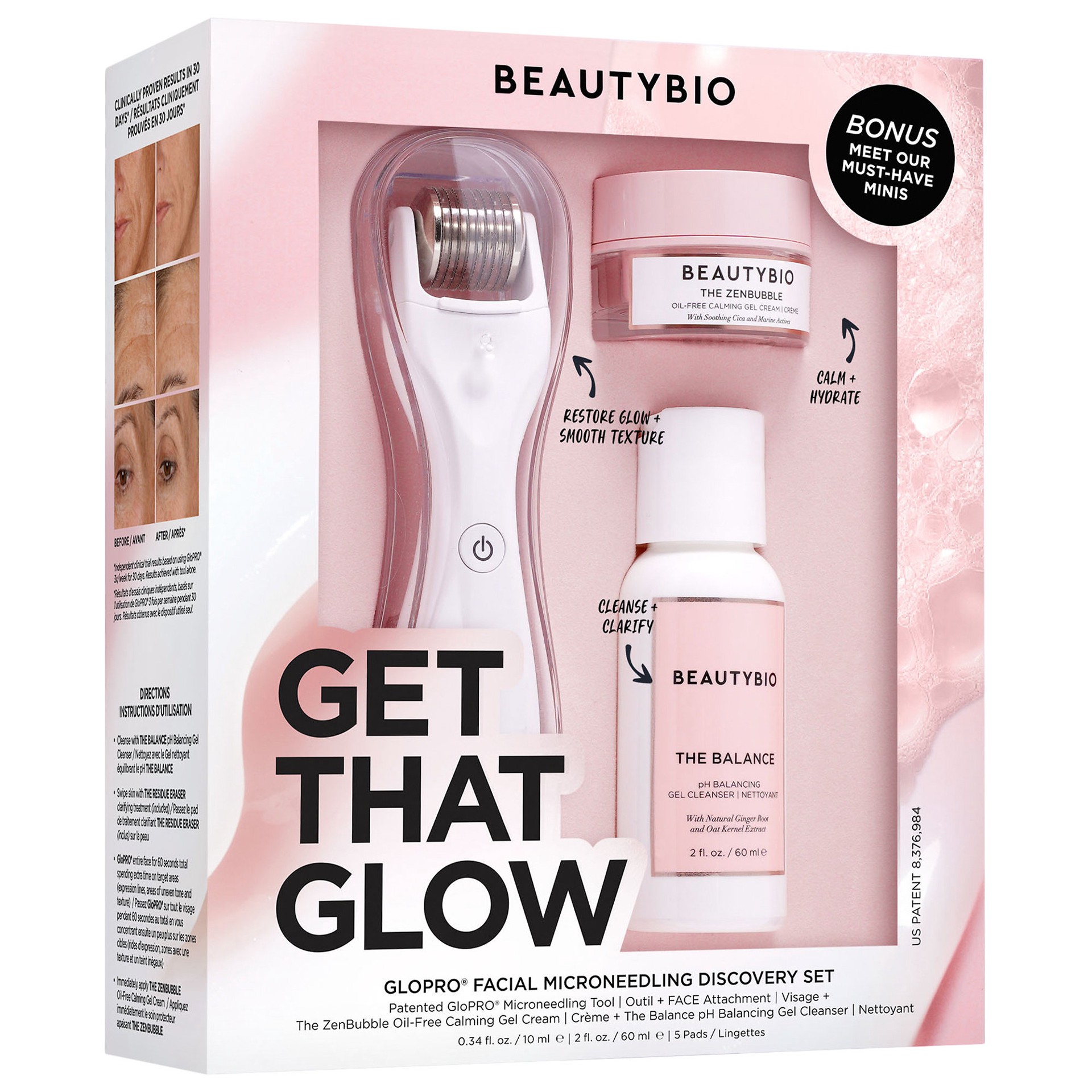 slide 1 of 8, BeautyBio Get That Glow - GloPRO® Microneedling Tool & Discovery Set, 1 ct
