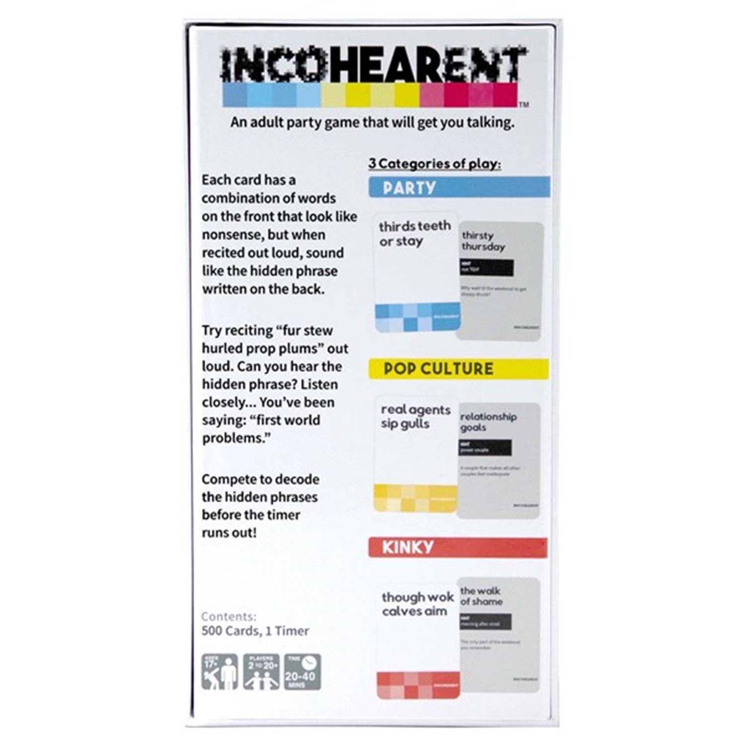 slide 3 of 6, Incohearent Ages 17+ Guess the Gibberish Adult Party Game 1 ea, 1 ct