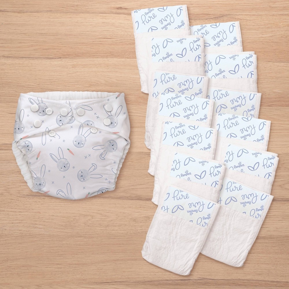 slide 3 of 11, Pampers Pure Hybrid Kits - Reusable Cloth Diaper Covers + Disposable Inserts - 13ct, 13 ct