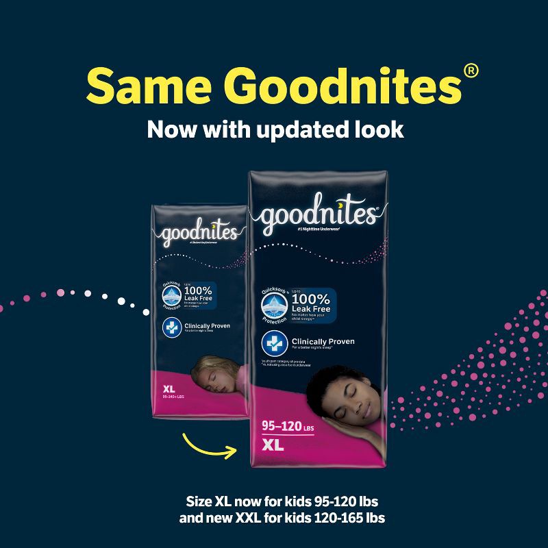 slide 12 of 14, Goodnites Girls Disposable Nighttime Underwear - Size XL - 28 ct, 28 ct