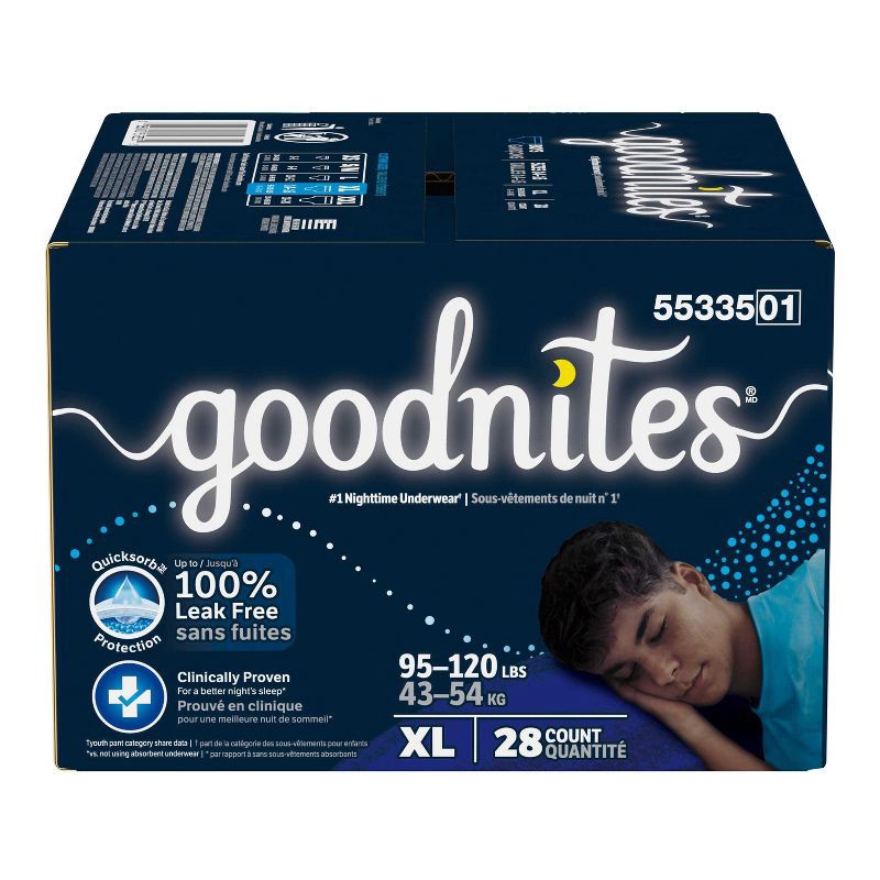 slide 2 of 12, Goodnites Boys' Disposable Nighttime Underwear - Size XL - 28 ct, 28 ct