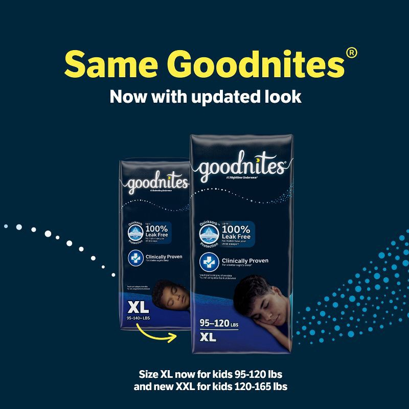 slide 10 of 12, Goodnites Boys' Disposable Nighttime Underwear - Size XL - 28 ct, 28 ct