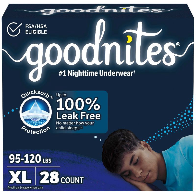 slide 1 of 12, Goodnites Boys' Disposable Nighttime Underwear - Size XL - 28 ct, 28 ct