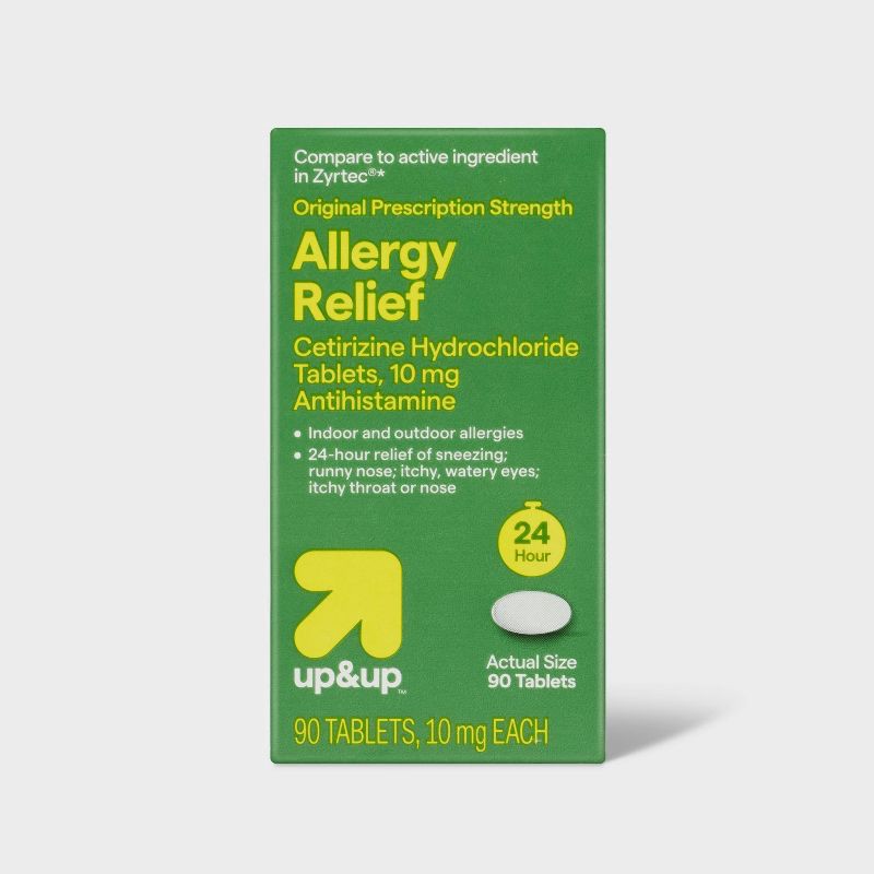 slide 1 of 3, Cetirizine Hydrochloride Allergy Relief Tablets - 90ct - up&up™, 90 ct