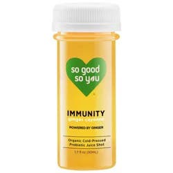 So Good So You Immunity Ginger with Cayenne Organic Probiotic Shot- 1.7 fl oz