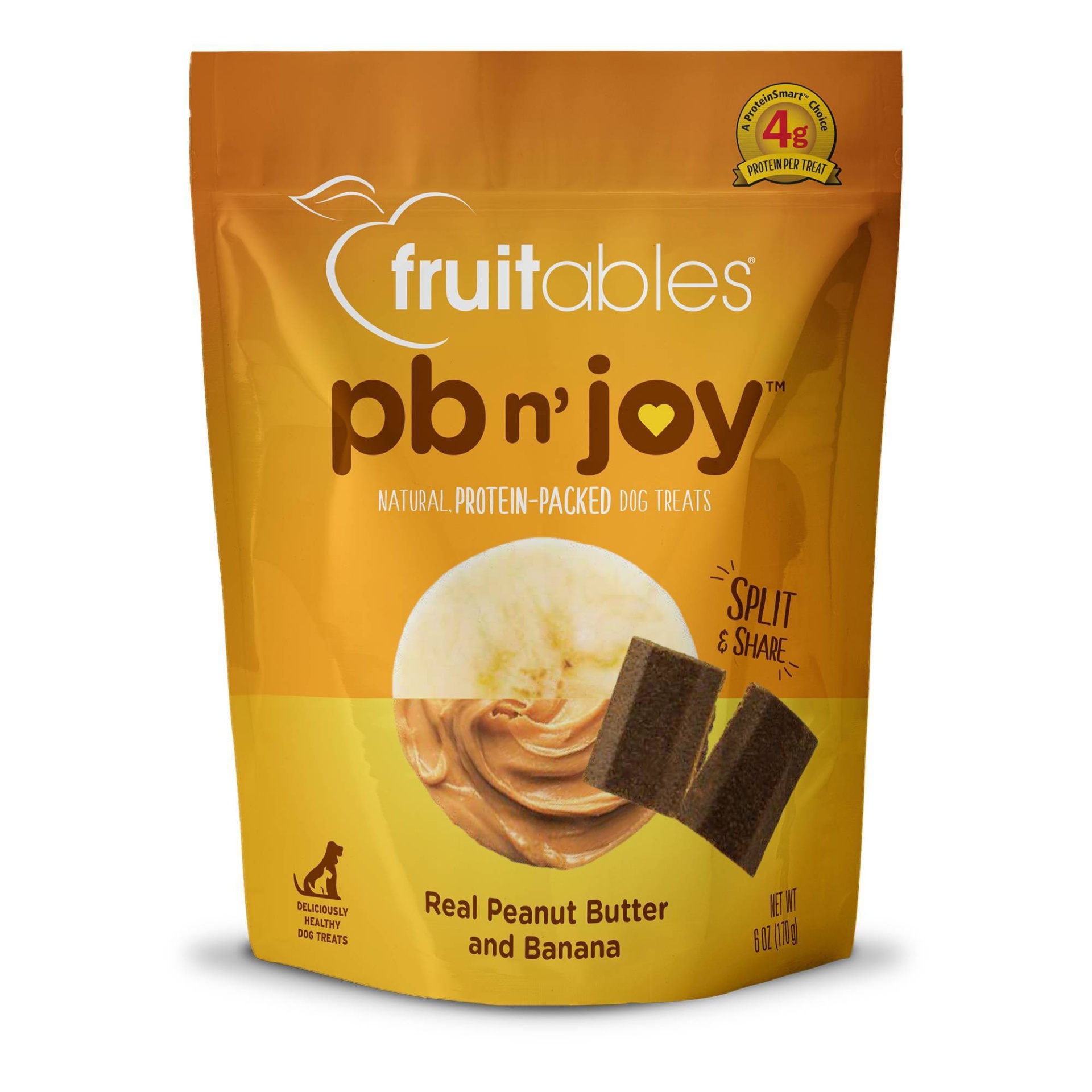 slide 1 of 3, Fruitables pbn'joy Peanut Butter & Banana Natural Protein Packed Dog Treats, 6 oz