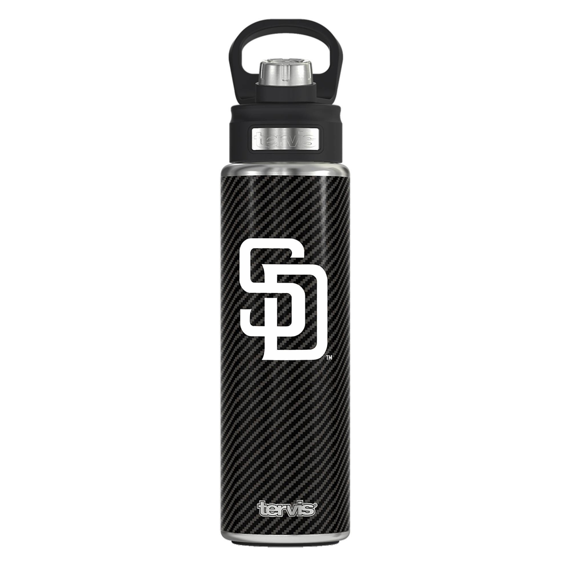 slide 1 of 3, MLB San Diego Padres Stainless Steel Water Bottle, 24 oz