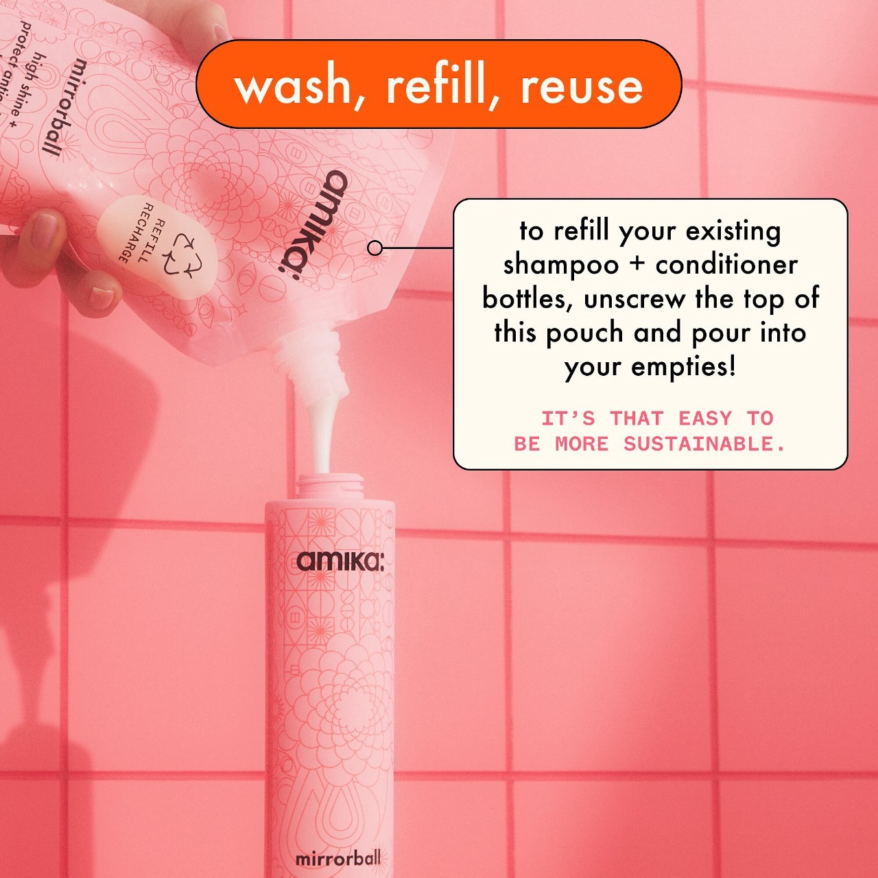 slide 9 of 14, amika Mirrorball High Shine + Protect Antioxidant Shampoo 9.2 oz / 275 ml,