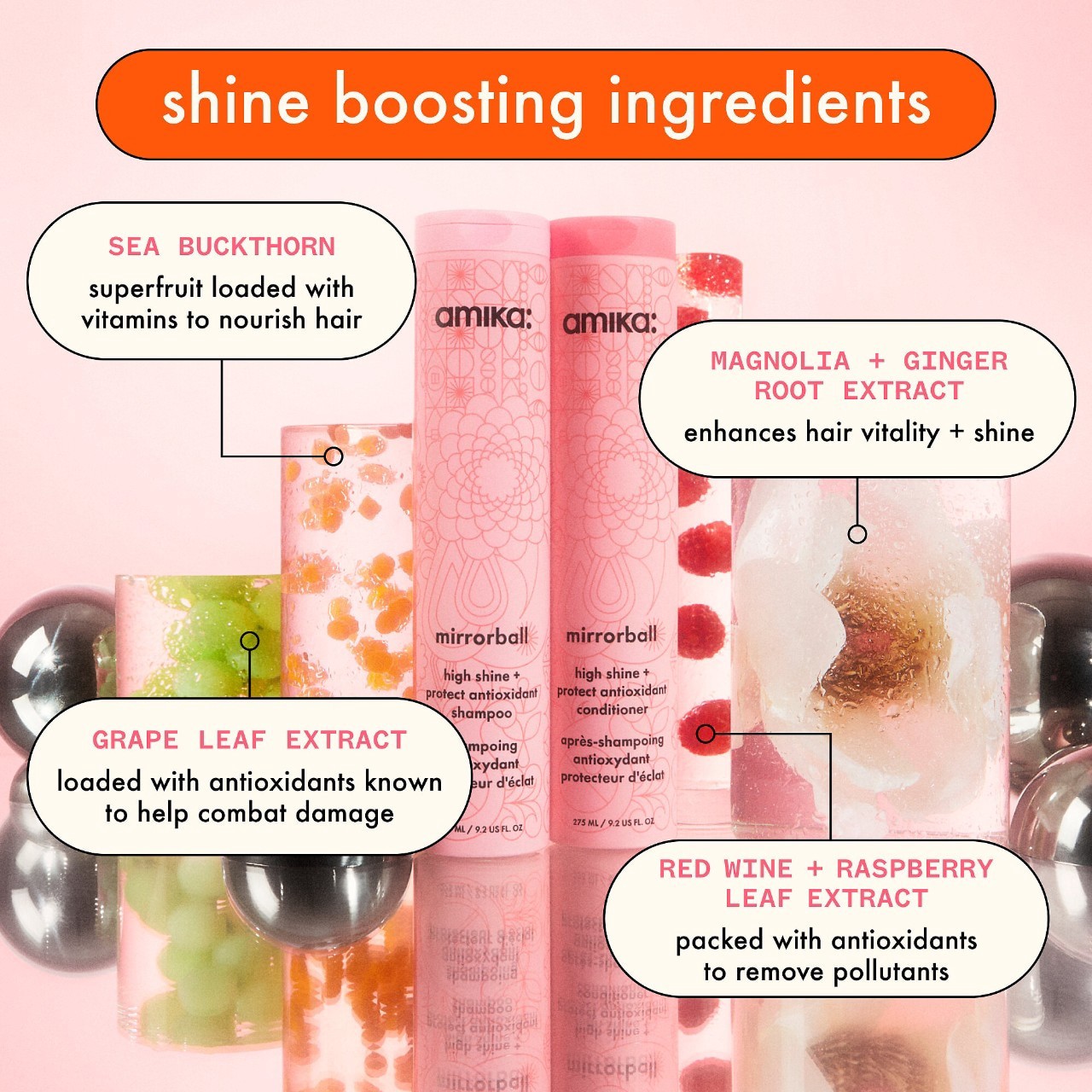 slide 6 of 14, amika Mirrorball High Shine + Protect Antioxidant Conditioner 9.2 oz / 275 ml,