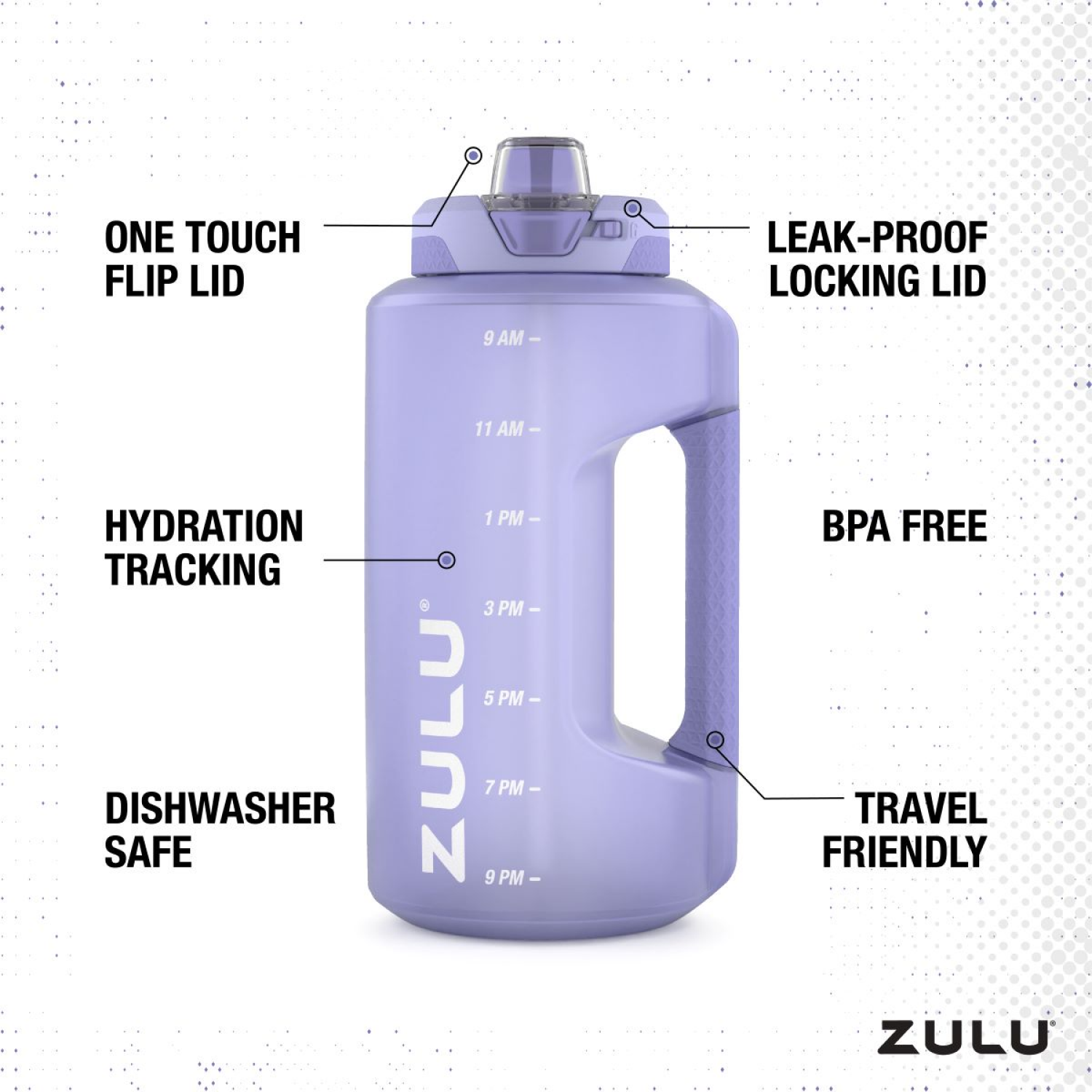 slide 2 of 2, ZULU Goals 64oz Plastic Jug - Tropical Violet, 64 oz